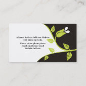 Vetgedrukte grote witte bloem visitekaartjes sjabl (Achterkant)