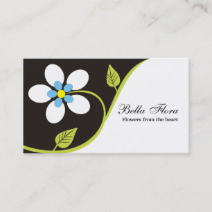 Vetgedrukte grote witte bloem visitekaartjes sjabl