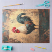 Vetgedrukte Haan Kippenolie Schilderij Decoupage Tissuepapier (Craft)