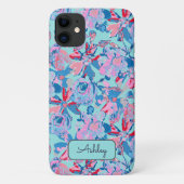 Vetgedrukte Hand geschilderde Bloemen Rood Blauw R Case-Mate iPhone Case (Achterkant)