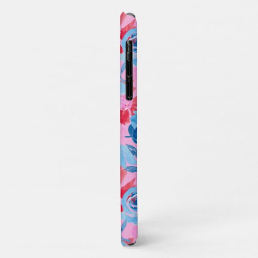 Vetgedrukte Hand geschilderde Bloemen Rood Blauw R Case-Mate iPhone Case (Achterkant/links)
