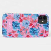 Vetgedrukte Hand geschilderde Bloemen Rood Blauw R Case-Mate iPhone Case (Achterkant (horizontaal))