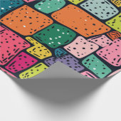 Vetgedrukte handgetekende vierkanten cadeaupapier (Hoek)
