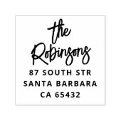 Vetgedrukte handlettering Familienaam & Retouradre Zelfinktende Stempel (Design)