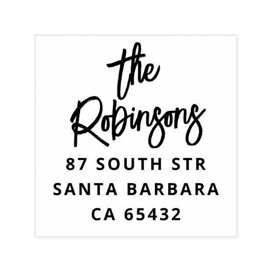 Vetgedrukte handlettering Familienaam & Retouradre Zelfinktende Stempel (Design)