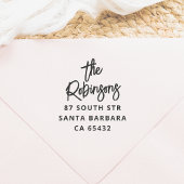 Vetgedrukte handlettering Familienaam & Retouradre Zelfinktende Stempel