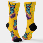 Vetgedrukte, heldere lama in zonnebril ontwerp sokken (Gebogen)