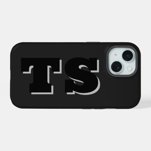 Vetgedrukte Initialen Gepersonaliseerde iPhone 15  Case (Achterkant horizontaal)