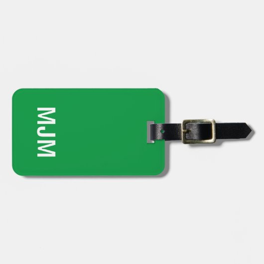Vetgedrukte Initialen Heldergroen Bagagelabel (Voorkant horizontaal)