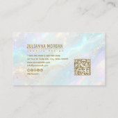 Vetgedrukte iriserende werveling met gouden accent visitekaartje (Achterkant)