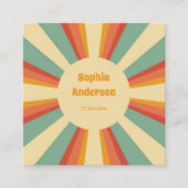 Vetgedrukte jaren 70 stijl met aangepaste QR-code  Vierkante Visitekaartje (Voorkant)