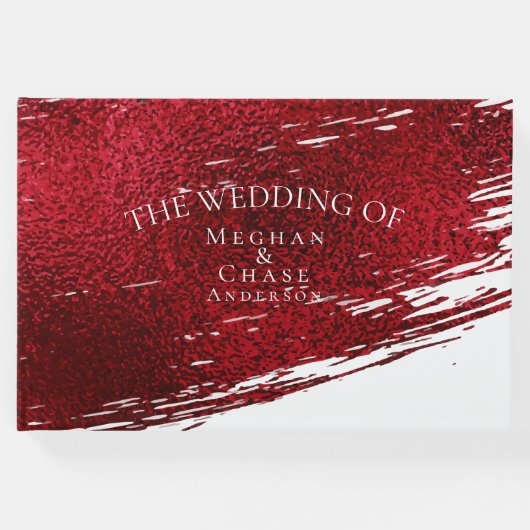 Vetgedrukte karmozijnrode penseelstreek gastenboek (Voorkant)