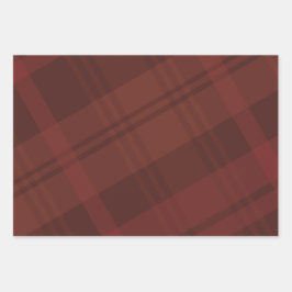 Vetgedrukte kastanjebruine plaid eenvoudige vakant inpakpapier vel