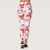 Vetgedrukte Kerstman nieuwigheid Rood en Wit Parti Leggings (Achterkant)