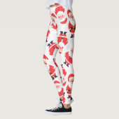 Vetgedrukte Kerstman nieuwigheid Rood en Wit Parti Leggings (Links)