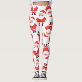 Vetgedrukte Kerstman nieuwigheid Rood en Wit Parti Leggings