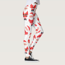 Vetgedrukte Kerstman nieuwigheid Rood en Wit Parti Leggings
