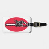 Vetgedrukte kettingzaag Lumberjack Logging Tool Bagagelabel (Voorkant horizontaal)