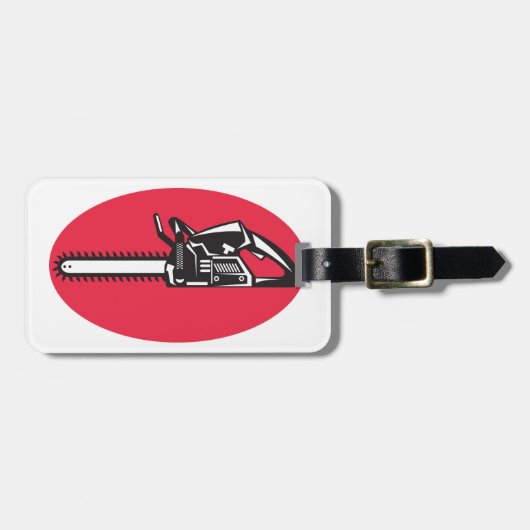 Vetgedrukte kettingzaag Lumberjack Logging Tool Bagagelabel (Voorkant horizontaal)