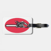 Vetgedrukte kettingzaag Lumberjack Logging Tool Bagagelabel (Achterkant horizontaal)