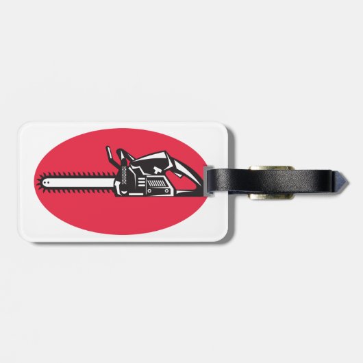 Vetgedrukte kettingzaag Lumberjack Logging Tool Bagagelabel (Achterkant horizontaal)