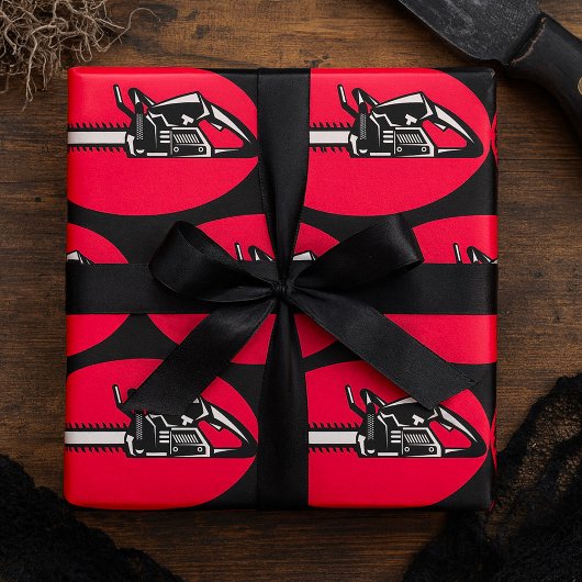 Vetgedrukte kettingzaag Lumberjack Logging Tool Cadeaupapier