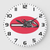 Vetgedrukte kettingzaag Lumberjack Logging Tool Grote Klok (Voorkant)