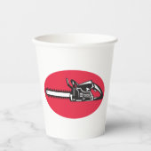 Vetgedrukte kettingzaag Lumberjack Logging Tool Papieren Bekers (Voorkant)