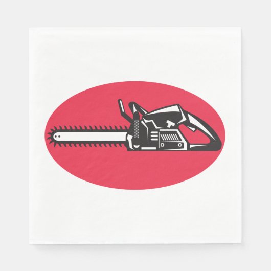 Vetgedrukte kettingzaag Lumberjack Logging Tool Servet (Voorkant)