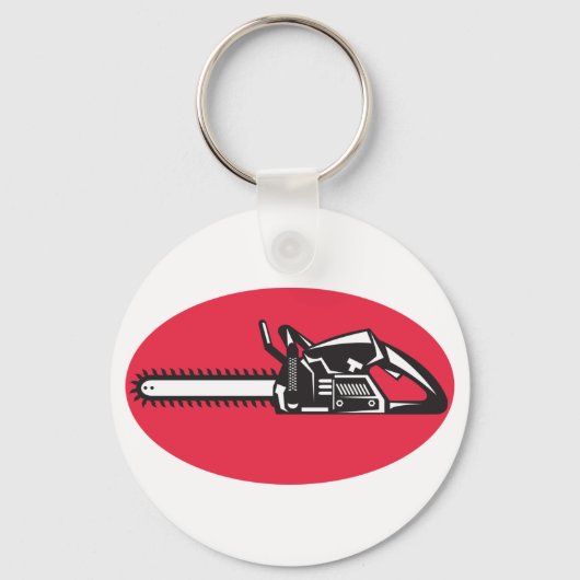 Vetgedrukte kettingzaag Lumberjack Logging Tool Sleutelhanger (Achterkant)