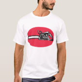 Vetgedrukte kettingzaag Lumberjack Logging Tool T-shirt (Voorkant)