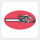 Vetgedrukte kettingzaag Lumberjack Logging Tool Vierkante Sticker (Voorkant)