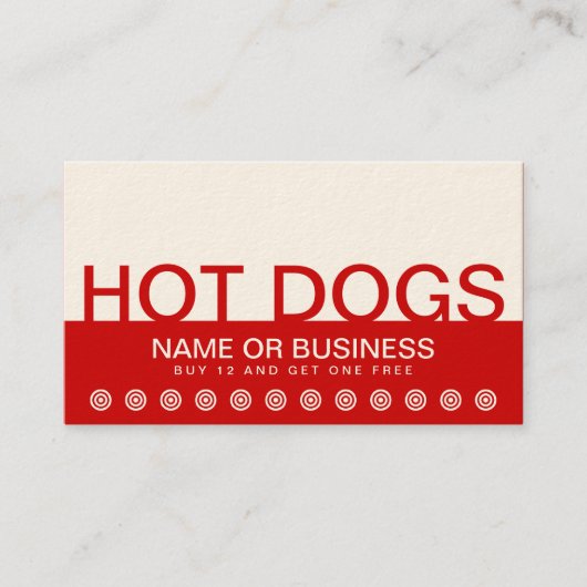 vetgedrukte klantenloyaliteitskaart voor HOT DOGS Klantenkaartje (Voorkant)