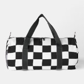 Vetgedrukte klassieke retro zwart-wit geruit plunjezak (Achterkant)