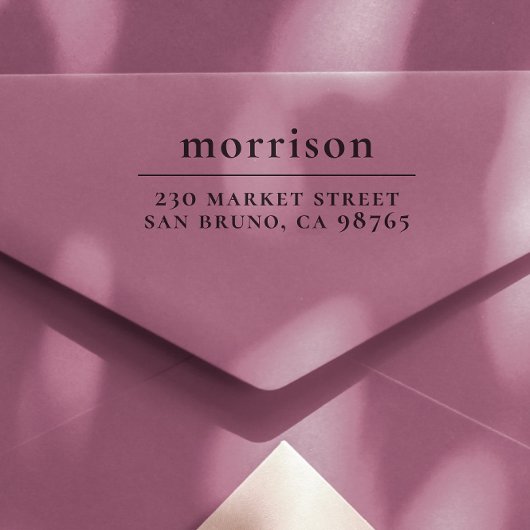 Vetgedrukte kleine letters Achternaam & Retouradre Zelfinktende Stempel