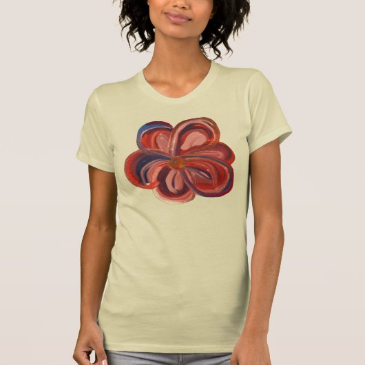Vetgedrukte kleur bloem overhemd t-shirt (Voorkant)