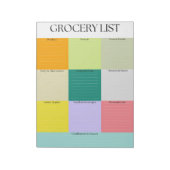 Vetgedrukte kleur blok boodschappenlijst notitieblok (Linkerzijde)
