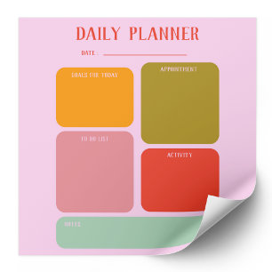 Vetgedrukte kleur Daily Planner Notitieblok