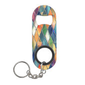 Vetgedrukte kleur Glas in lood Mini Flessenopener (Voorkant)