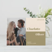 Vetgedrukte kleur typografisch redactioneel modern save the date (Staand voorkant)