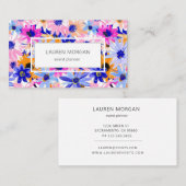 Vetgedrukte kleur Vibrant Florals Visitekaartje (Voorkant / Achterkant)