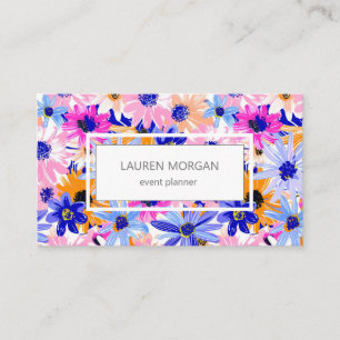 Vetgedrukte kleur Vibrant Florals Visitekaartje