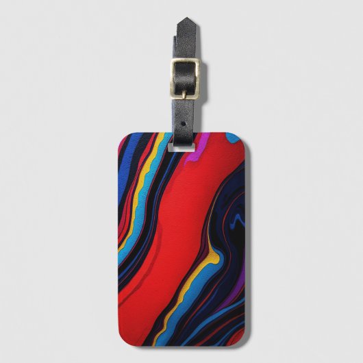 Vetgedrukte kleuren Abstract Bagagelabel (Voorkant (verticaal))