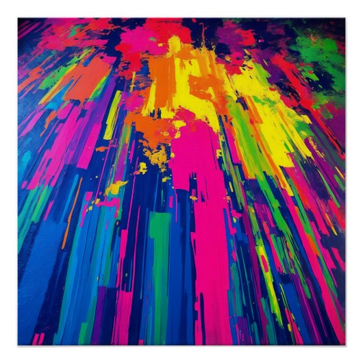 Vetgedrukte kleurenexplosie Dynamic Abstract Moder Perfect Poster (Voorkant)