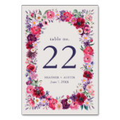 Vetgedrukte kleurrijke bloemenbruiloft kaart (Achterkant)