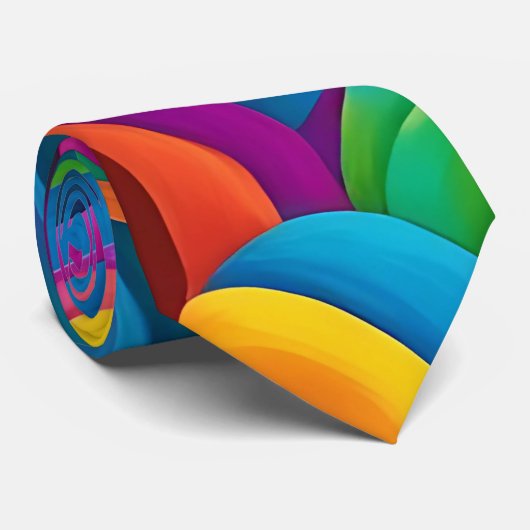 Vetgedrukte kleurrijke Paisley Stropdas (Opgerold)