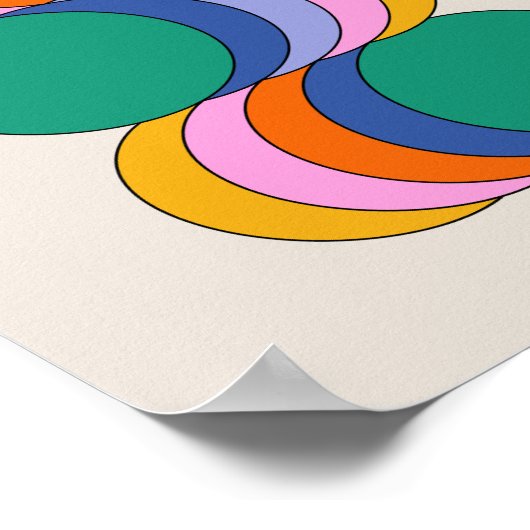 Vetgedrukte kleurrijke retro esthetische unieke ge poster (Hoek)