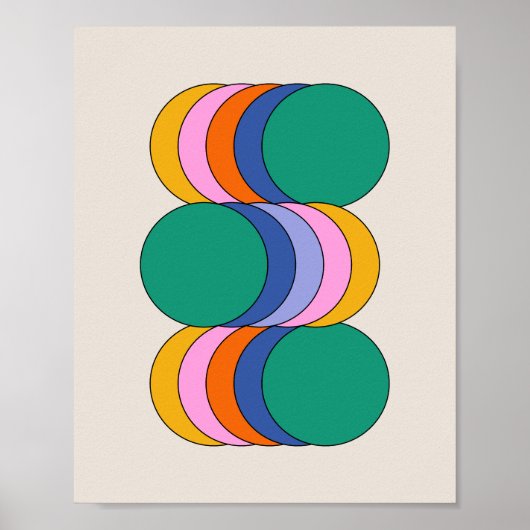 Vetgedrukte kleurrijke retro esthetische unieke ge poster (Voorkant)