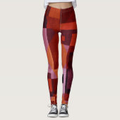 Vetgedrukte kleurrijke rode poten Abstracte print Leggings (Voorkant)