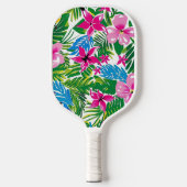 Vetgedrukte kleurrijke tropische palmbladeren bloe pickleball paddle (Voorkant)